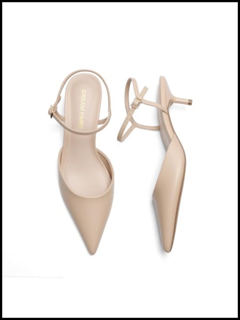 Chic Kitten Heels for Women, Slingback Pumps with Cushioned Insole